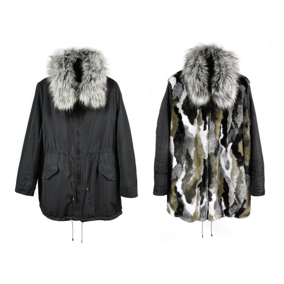 ADRIENNE LANDAU Reversible Faux Fur Coat (1X) - Picture 1 of 9